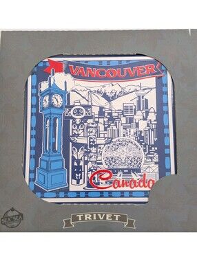 Vancouver Canada Ceramic Tile Trivet Wall Hanging Cork Back  6x6